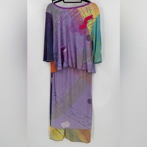 JGU MAD LAB Lagenlook Hippie Dopamine Dressing Art to Wear Skirt + Top